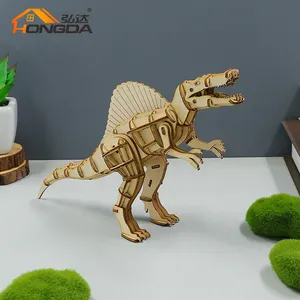 Hongda AM007 серия FSC Деревянный динозавр высокое качество дерево 3d головоломки diy пользовательские детские игры