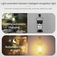 Lanterne solaire de camping rechargeable par USB, à intensité variable, 4 modes, à suspendre, pour tente extérieure, éclairage d'urgence, lumière d'ambiance portable