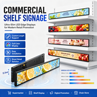 Écran LED publicitaire étiré P1.875 P2 60cm/90cm/120cm pour bord de rayonnage, affichage numérique pour supermarchés et magasins