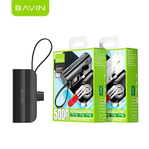 Bavin carregador personalizado mini 5000 mah, banco de energia sem fio para pc013, 5000 mah