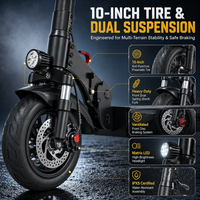 Scooter électrique tout-terrain robuste, charge maximale 150 kg, grandes roues, idéal pour les grands hommes et pour une utilisation masculine.