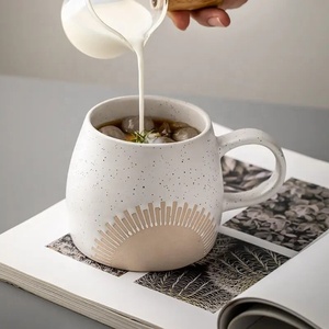 Taza de café de cerámica mate con olla de porcelana esmaltada de sésamo para desayuno colorido Popular de estilo japonés - Product Image 3