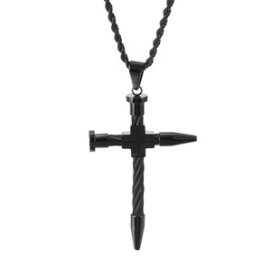 Collar con Colgante de Cruz Chapado en Oro de 87mm para Hombre, Diseño Creativo, Joyería Religiosa - Product Image 2