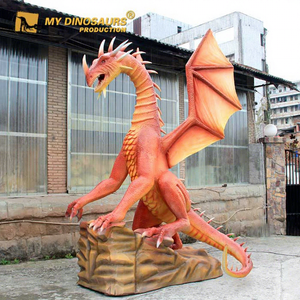 Escultura Animatrónica de Dragón Rojo para Decoración de Parques Temáticos MY DINO en Venta - Product Image 1