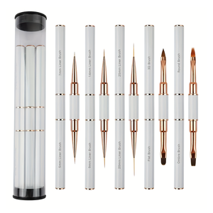 Set di 5 Pennelli <span class=keywords><strong>per</strong></span> Nail Art in Alluminio a Doppia Punta <span class=keywords><strong>per</strong></span> Colorazione e Decorazione, <span class=keywords><strong>per</strong></span> Fototerapia e Modellatura - Product Image 6