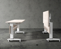 Table de chaise de formation d'apprentissage de discussion de combinaison pliante Bureau d'étudiant trapézoïdal réglable