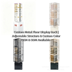 Metal Acrylic Freestanding Jewelry <b>Display</b> <b>Rack</b> Rotating Lockable Showcase With Storage Cabinet For Earring Bracelet Retail - Product Image 5