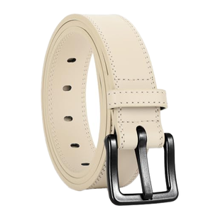 <span class=keywords><strong>Cintura</strong></span> in Vera Pelle con Fibbia a Perno, <span class=keywords><strong>Cintura</strong></span> Casual Monocolore <span class=keywords><strong>Beige</strong></span> per <span class=keywords><strong>Uomo</strong></span> e Donna - Product Image 2