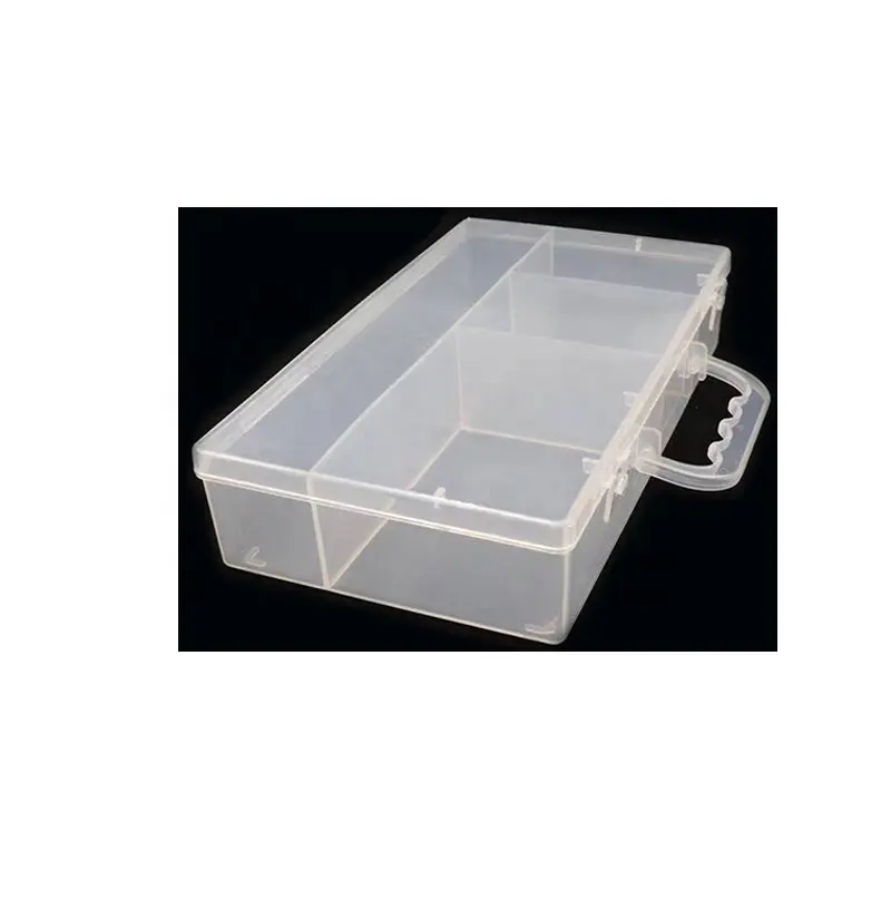 4 Gitter Transparente Kunststoff-Aufbewahrung sbox mit Griff für Schmuck-Werkzeug kasten für kleine Komponenten Perlen pillen Organizer Nail Art Tip Case