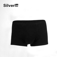 Sous-vêtements pour hommes en coton antimicrobien argenté avec ceinture élastique, caleçons boxer