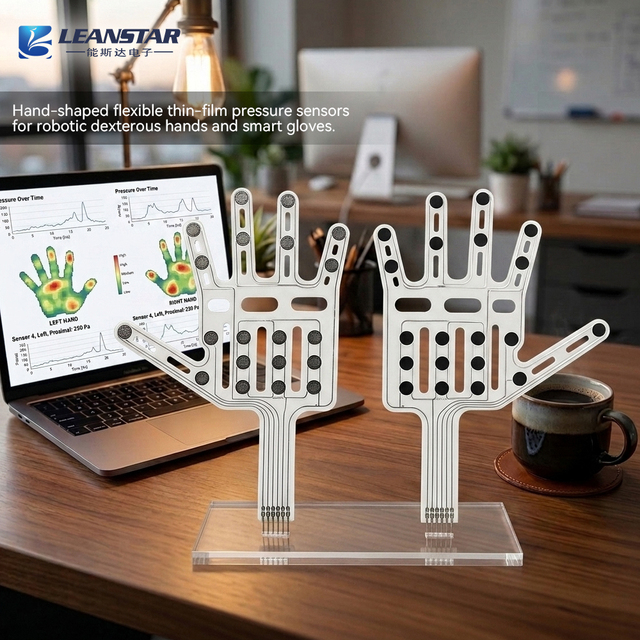 Robotic Hand Wearable Flexible Film Pressure Sensor Analog Output Customizable for Palm Grip Force Sensing Wearables Robotics