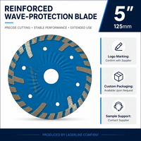 5 Zoll (125 mm) Kaltgepresstes Diamantsägeblatt mit verstärktem Wellenprofil, 8 mm Segment, für Granit, Beton, Ziegel, Stein, Schneiden mit Winkelschleifer, DIY