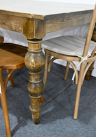 Table de salle à manger en bois Vintage de ferme rustique avec pieds de Table incurvés de beauté