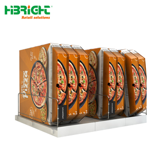 Automatic Gravity <b>Shelf</b> Pusher System Heavy Duty Roller Glide Track for Frozen Pizza and <b>Boxed</b> Food Display - Product Image 4
