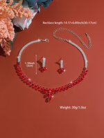 Ensemble collier et boucles d'oreilles en zircon coloré de luxe léger, exquis et polyvalent pour le port quotidien des femmes