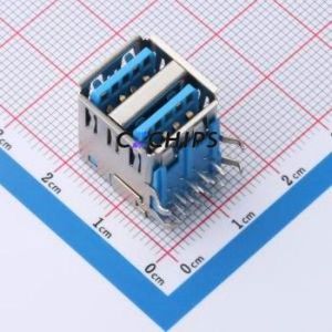 ZX-TYPEA-3-WCM99 USB Connector Bent Lead Through Hole Connector Type-A Female Right Angle Insert 9Px2 - Product Image 1