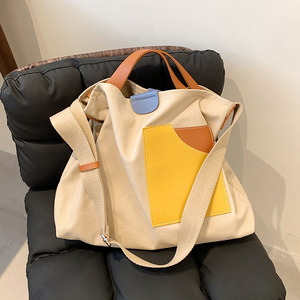 Nueva llegada personalizado impreso LOGO Estilo <span class=keywords><strong>de</strong></span> vida <span class=keywords><strong>de</strong></span> <span class=keywords><strong>fin</strong></span> <span class=keywords><strong>de</strong></span> <span class=keywords><strong>semana</strong></span> <span class=keywords><strong>de</strong></span> gran capacidad ecológico bolso <span class=keywords><strong>de</strong></span> hombro lienzo empalme Color bolso <span class=keywords><strong>de</strong></span> mano - Product Image 6