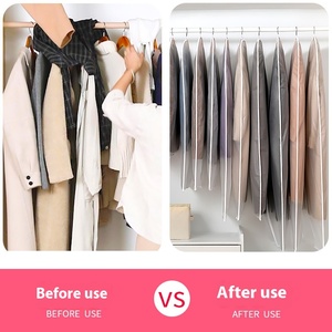 Vente en gros YiMing Transparent anti-poussière pliable suspendu sac de vêtement lavable vêtements costume couverture 60x80cm ménage sacs de rangement - Product Image 4