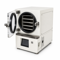 Mini huishoudelijke vriesdroger 0.2 ㎡   2kg/batch tafelmodel roestvrijstalen 1400W voedsel-lyofilisator voor fruit, snacks, thuiskeuken, snoep