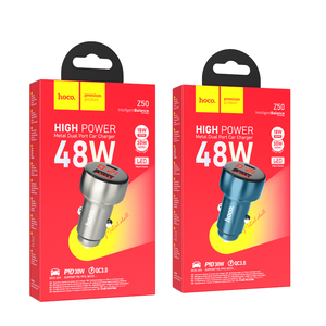 <span class=keywords><strong>Cargador</strong></span> de Coche Hoco Z50 Leader de 48 W con Doble Puerto PD30W+QC3.0 y Pantalla Digital - Product Image 6