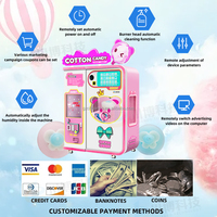 Fabricación eléctrica de fábrica comercial, máquina expendedora automática de algodón de azúcar, máquina de dulces de flores de hilo dental para pequeñas empresas