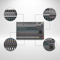 Console de mixage audio professionnelle EF, 20 canaux, contrôleur DJ/console de mixage audio, 36 effets DSP pour les spectacles sur scène de grande envergure, concerts en direct