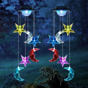 Lampe solaire led, carillons éoliens, différentes couleurs, en forme d'étoile de lune, lampe d'extérieur, carillon éolien - Product Image 5