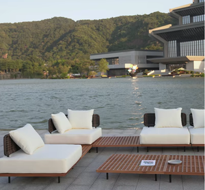 In Rattan di alluminio Doppio Cuscino supporto alberi artificiali in stile Rattan poltrona Cuscino sospeso Doppio Cuscino Sedia Sospesa - Product Image 1