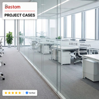 Cloison panoramique double vitrage en aluminium de 80 mm pour bureaux, salles de conférence et espaces commerciaux