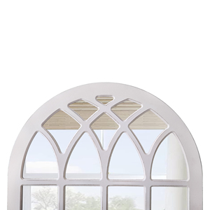 Farmhouse Handmade Luxury Decorative White Wooden Hanging Mirrors Espejo Arched <strong>Window</strong> Pane Rustic Wood Framed Wall Mirror - Product Image 4