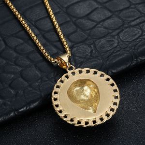 Yunnique – collier avec pendentif tête de lion en acier inoxydable pour hommes, chaîne cubaine Hip Hop, design du zodiaque animal, DW063B - Product Image 3