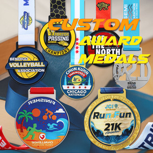 Fabricación de Medallas Personalizadas de Oro, Plata y Negro para Maratón, Fútbol, Fisicoculturismo, Karate y Otros Deportes (5k, 10k) - Product Image 5