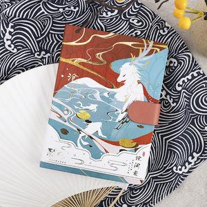 Phim hoạt hình minh họa trang sách hàng ngày của học sinh cangtanco A3 Retro bìa cứng máy tính xách tay thiết kế nút từ gió - Product Image 6