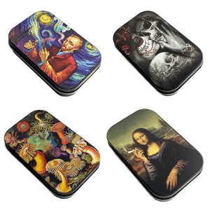 Vente en gros <span class=keywords><strong>Étui</strong></span> <span class=keywords><strong>à</strong></span> cigarettes en étain en acier de luxe Boîte carrée portable avec logo <span class=keywords><strong>personnalisé</strong></span> pour 20 pièces de stockage de cigarettes en métal - Product Image 1