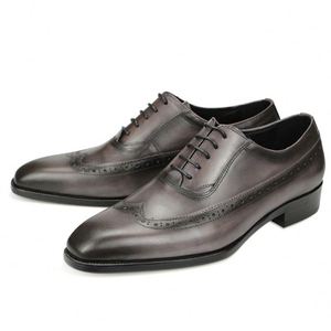 Zapatos de Hombre Hechos a Mano con Cuero Genuino Italiano, Diseño Cuadrado con Cordones, Ligeros, para Negocios y Bodas, Marca Personalizada, Nueva Llegada - Product Image 6
