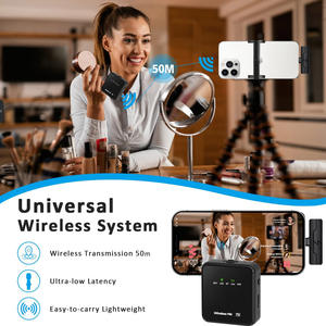 Aomago WM650 1 Drag 1 Omnidireccional Lavalier Mic-Micrófono de solapa ligero para una fácil grabación de vídeo en iPhone y - Product Image 5