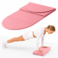 Tapete de Yoga Plegable Ovalado con Logotipo Personalizado, Tapete de Ejercicio Portátil de 6 Pliegues, Antideslizante, Ligero y Suave para Viajes, Gimnasio en Casa, Entrenamiento, Pilates