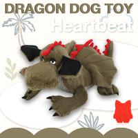 PETFULED Style classique Dragon cracheur de feu peluche battement de coeur interactif Sports et sommeil câlin pour chiens chats cadeau de noël