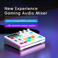 G1 USB Audio Interface Kartu Suara 48V Phantom Power RGB Pengurang Kebisingan Pengubah Suara Baterai 1500-1999MAh untuk Gaming