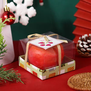 Coffret cadeau promotionnel de petites bougies sans fumée en forme de pomme, parfumées aux fruits rouges, pour la décoration des fêtes de fin d'année - Product Image 2
