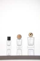 Flacon pulvérisateur en verre de 100 ml, carré, avec panneau d'étiquetage encastré, emballage de parfum de luxe en verre de 50 ml avec bouchon à bille doré