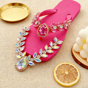Women's Latest V-Shape Flip Flop <strong>Shoe</strong> <strong>Accessory</strong> with Fashionable Rhinestone Metal Decoration Buckle <strong>Shoe</strong> Decorations - Product Image 3