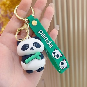 Llaveros de goma suave 3D personalizados, lindos llaveros de PVC de dibujos animados, llavero de muñeca de Panda de animación diseñado en fábrica, producto nuevo y único - Product Image 1