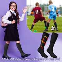 Chaussettes de compression graduée à fermeture éclair, hauteur genou, 20-30 mmHg, respirantes, pour le soutien de la circulation, chaussettes de compression athlétiques pour enfants
