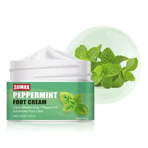 Sumax 30 ml Marque privée Crème pour les pieds à la menthe poivrée Refroidissement Soulagement des démangeaisons