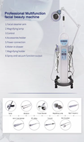 Appareil facial galvanique multifonctionnel haute fréquence 9 en 1, machine à vapeur faciale au sel professionnelle, équipement de salon de beauté