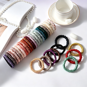 Coleteros Pequeños de Seda 100% Morera de 16 mm, 1 cm de Ancho, Sin Daños, Elásticos, Accesorios de Lujo para el Cabello, Decoración para Regalo para Mujeres - Product Image 1