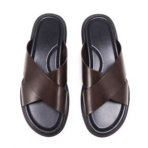 Pantoufles en cuir de vachette de qualité supérieure pour homme, sandales en cuir véritable pour homme, durables, imperméables, logo personnalisé gratuit - Product Image 6