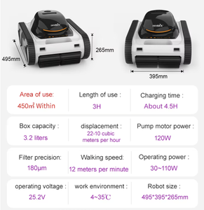 Tự động năng lượng mặt trời Powered không dây hồ bơi Robot Máy hút bụi dưới nước tường Robot công cụ làm sạch cho hồ bơi - Product Image 6