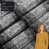 Tissu en maille côtelée 4x4 dégradé teint en fil 220 GSM, 97,7 % polyester, 2,3 % élasthanne, textile extensible 165 cm